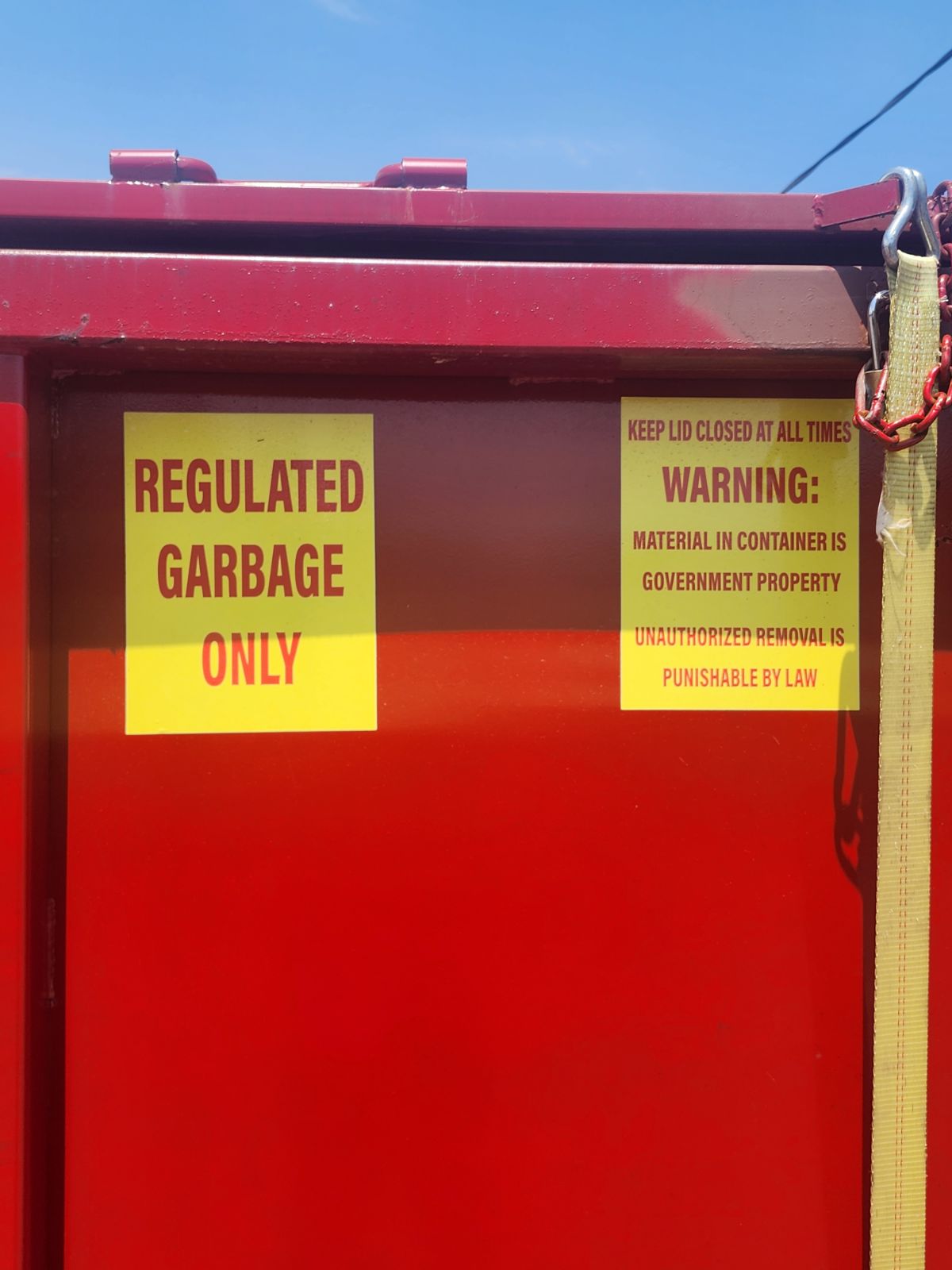 Regulated Waste Container Decals